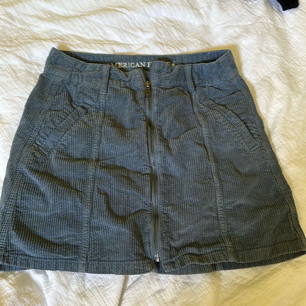 blue corduroy skirt